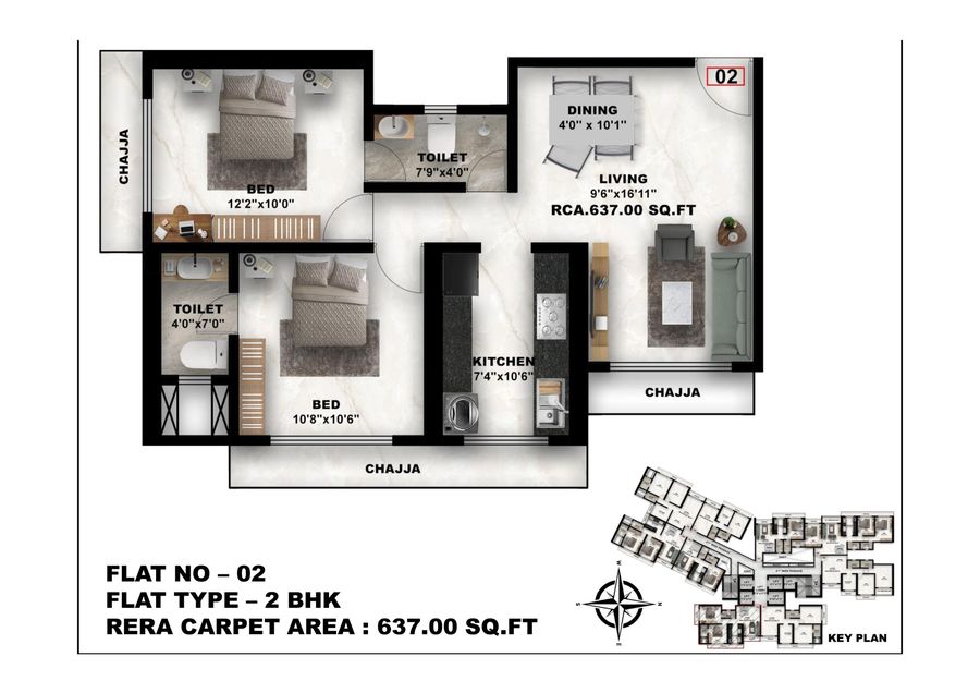 2 BHK - Flat 02